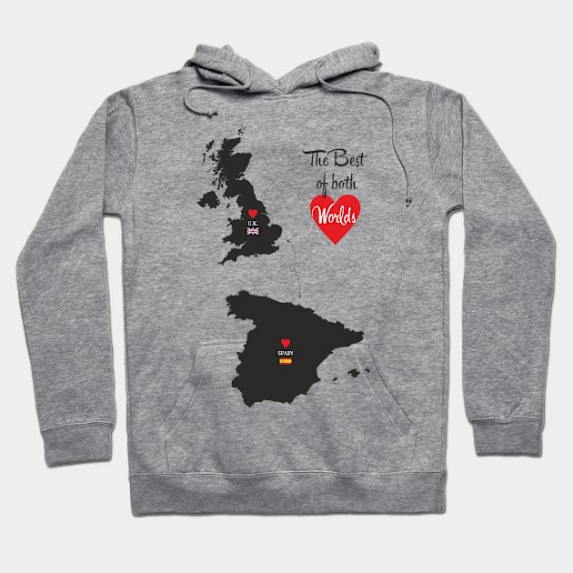 The Best of both Worlds - United Kingdom - Spain Hoodie by YooY Studio